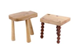 Two vintage wooden footstools.