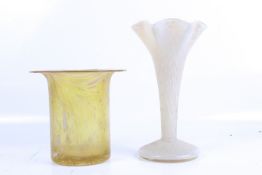 Two pieces of 20th century studio glass vases.