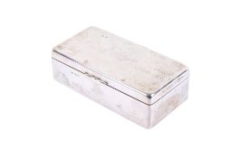 A 20th century silver cased cigar box.