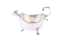 A George V silver sauce boat.