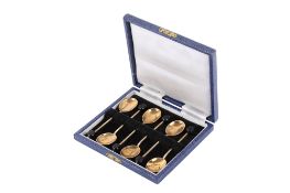 A set of six Elizabeth II silver spoons.