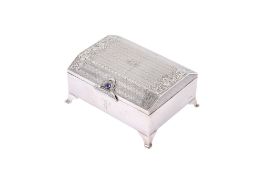 A George V silver trinket box.