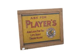 Vintage 'Player's Navy Cut' cigarette cardboard advertising sign (box lid).