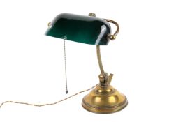 An early 20th century brass banker's lamp.