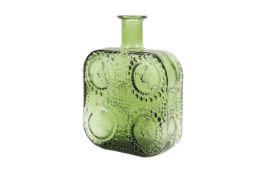 Nanny Still green glass bottle vase 'Grapponia' for Riihimaen Lasi, Finland.