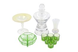 A collection of assorted mid-century and later glassware.