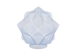 Art Deco style glass globe ceiling light shade. Of geometric shape and faceted sides.