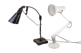 Two adjustable desk lamps.