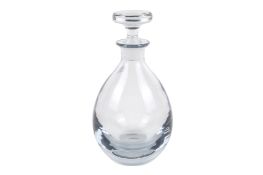 A mid-century Stromberg E39 ice blue glass decanter. Marked to base 'Stromberg E39', H22.5cm.