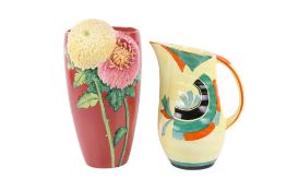 Two mid-century Beswick pottery items. Including a jug no. 129/2 and a chrysanthemum flower vase no.