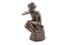 Contemporary Frith Sculptures bronzed figure of a seated female nude.