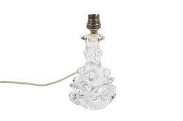 Charles Schneider mid-century clear glass knobbly table lamp base. Signed to base.