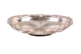 A late 19th century small oval silver tray.