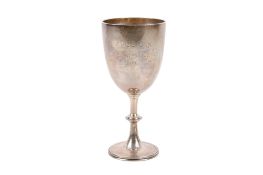 A late Victorian silver presentation cup. Engraved 'Club Cup won by Ch. Wolverley Duchess, L.K.A.