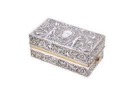 A Victorian silver trinket box.