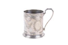 A Victorian silver christening cup.