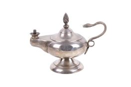 A small silver Mappin & Webb table lighter.