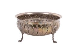 A late Victorian large silver bowl.