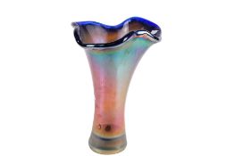 A vintage large hand blown glass vase.