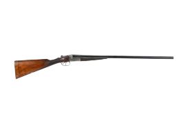 A Lewis 12 bore side by side box lock ejector shotgun.