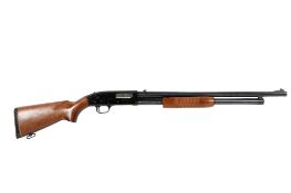 Mossberg pump action three shot, shotgun.