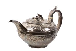 A Georgian silver teapot.