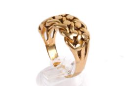 A yellow metal plaited ring.