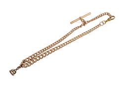 A 9ct gold belcher Albert chain.