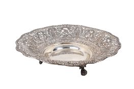 A large Spanish pierced silver dish.