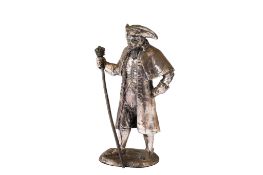 A white metal figure of Napoleon. Unmarked, weighted to the base, H10.5cm.
