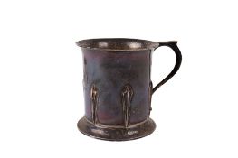 An Art Deco silver christening tankard.