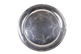 An early 20th century round silver salver.