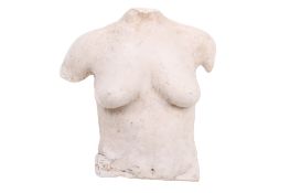 Christopher Tucker (1941-2022). A plaster cast female nude torso. 46cm x 42cm approx.