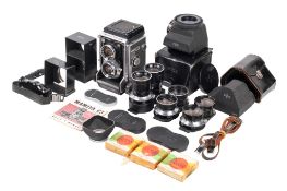 A comprehensive Mamiya C3 6x6 TLR camera outfit.