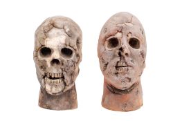 Christopher Tucker (1941-2022). Two wax and plaster zombie faces.