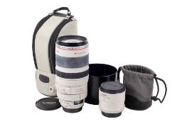 A Canon Zoom EF 100-400mm f4.5-5.6 L IS Ultrasonic lens. Serial number 278692. Optics VG/E.