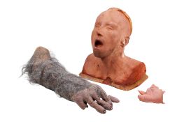 Christopher Tucker (1941-2022). A foam and fibreglass bust and a gorilla arm.