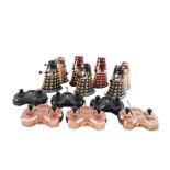 Seven vintage Doctor Who 5" radio controlled Dalek models.