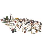 A collection of lead farming accessories and animal figures.