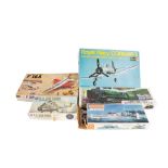 Five vintage model kits.