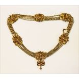 Dekoratives, filigranes Halscollier, Silber geprüft, L 39 cm, 40,7 gr.