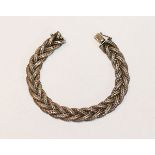 835 Silber Armband in Flechtoptik, 34 gr., L 19 cm