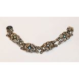 Georg Jensen Silber Armband mit Farbsteinen besetzt, 28,6 gr., L 19 cm