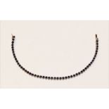 18 k Weißgold Armband mit Safiren, L 18,5 cm,11,9 gr., passend zu Lot 48 und 50