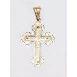 14 k Gelbgold Kreuz-Anhänger, 2,7 gr., L 3 cm