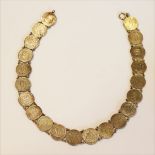 Silberkette aus 1/2 Mark und 50 Pfennig Reichsmünzen, 62 gr., L 43 cm