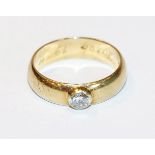 14 k Gelbgold Ring mit Diamant, ca. 0,25 ct., Gr. 61
