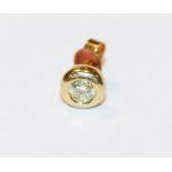 Ein 14 k Gelbgold Ohrstecker mit Diamant, ca. 0,50 ct., 1,2 gr.