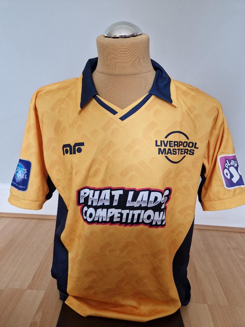 LIVERPOOL TEAM NUMBER 25 DAVID THOMPSON MASTERS TOURNAMENT WORN SHIRT