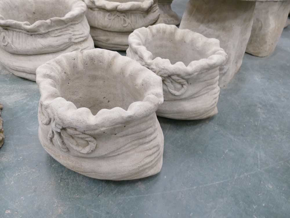 Pair of sack form garden planters